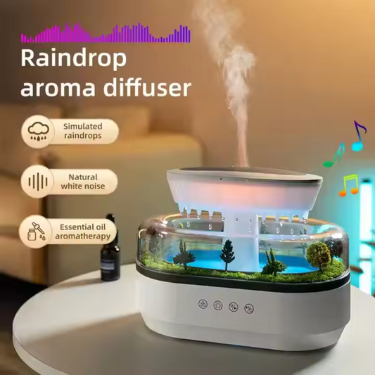Rain Cloud Air Humidifier with 7 LED Lights & Essential Oil Diffuser for Bedroom