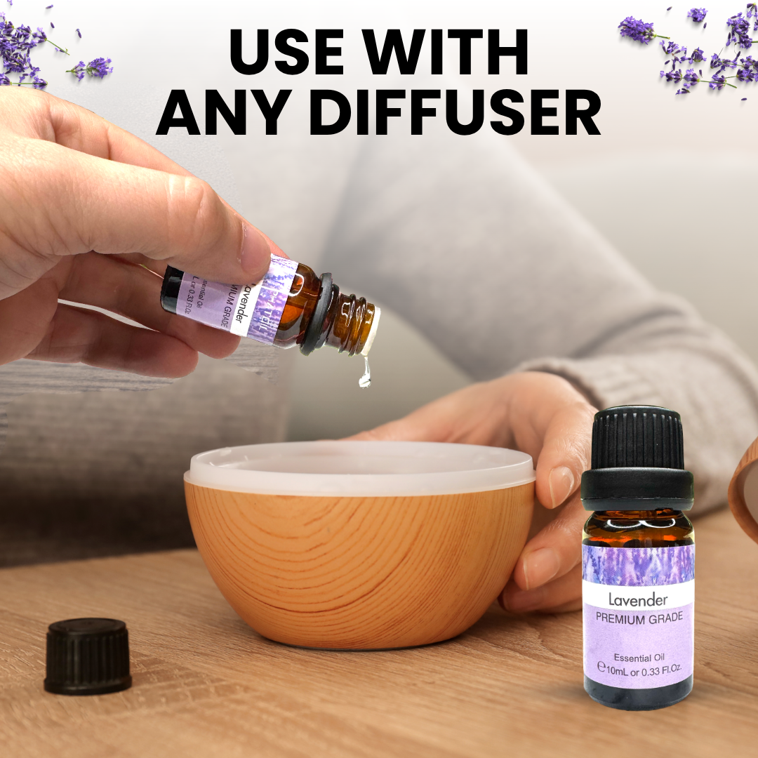 Lavender Essential Oil – 100% Pure & Natural – Therapeutic Grade Aromatherapy Oil for Diffusers, Relaxation, and Sleep – 10mL Glass Bottle