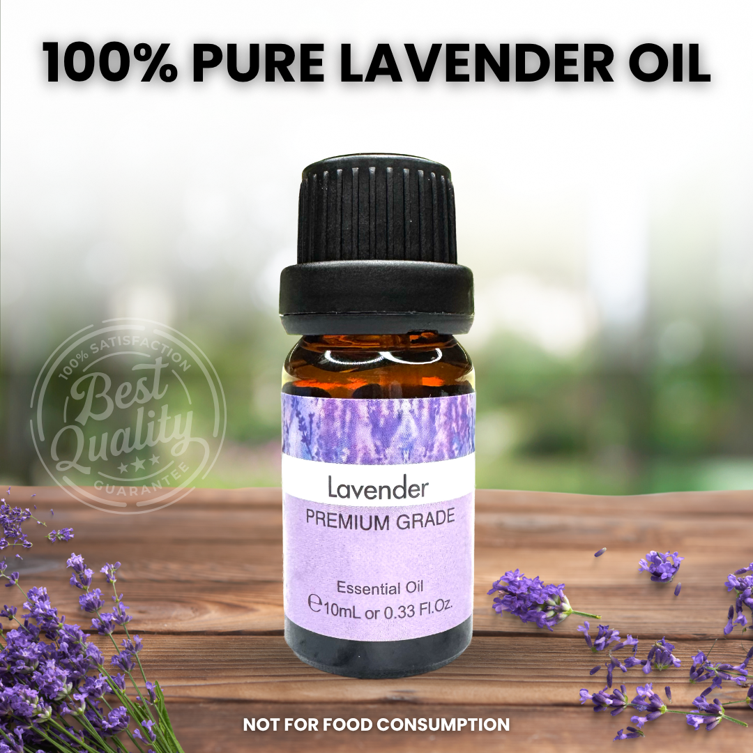 Lavender Essential Oil – 100% Pure & Natural – Therapeutic Grade Aromatherapy Oil for Diffusers, Relaxation, and Sleep – 10mL Glass Bottle