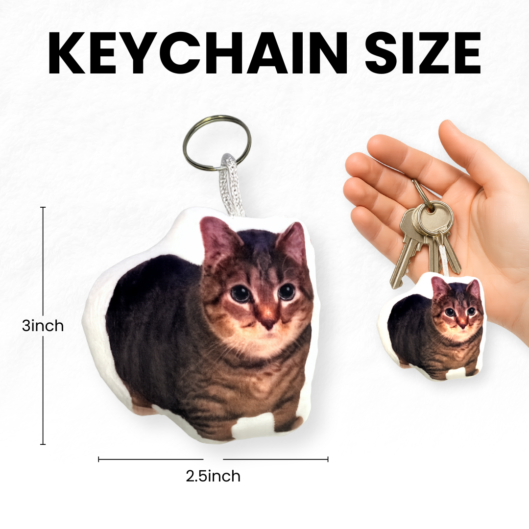 OIIA Spinning Cat Meme Keychain - Viral Sound Keychain with OIIA OIIA Button, Funny Gag Gift for Meme Fans & Friends, 2.5x3 Inches