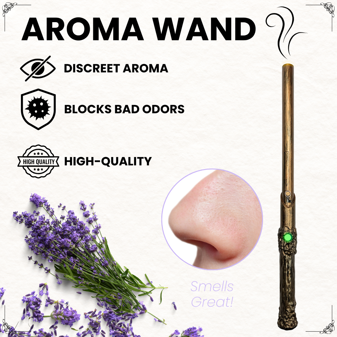 Aromatherapy Wand Diffuser - Battery with Button Activation - Portable & Rechargeable